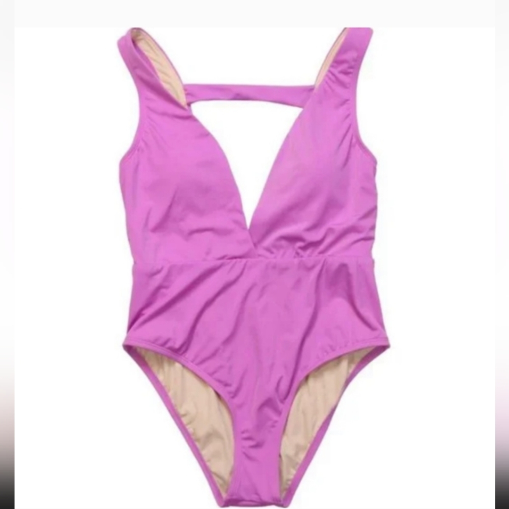 NWOT "Sea Angel" Plunge Neckline 1-Pc.Swimsuit SA2179 Color Orchid Purple Sz Med